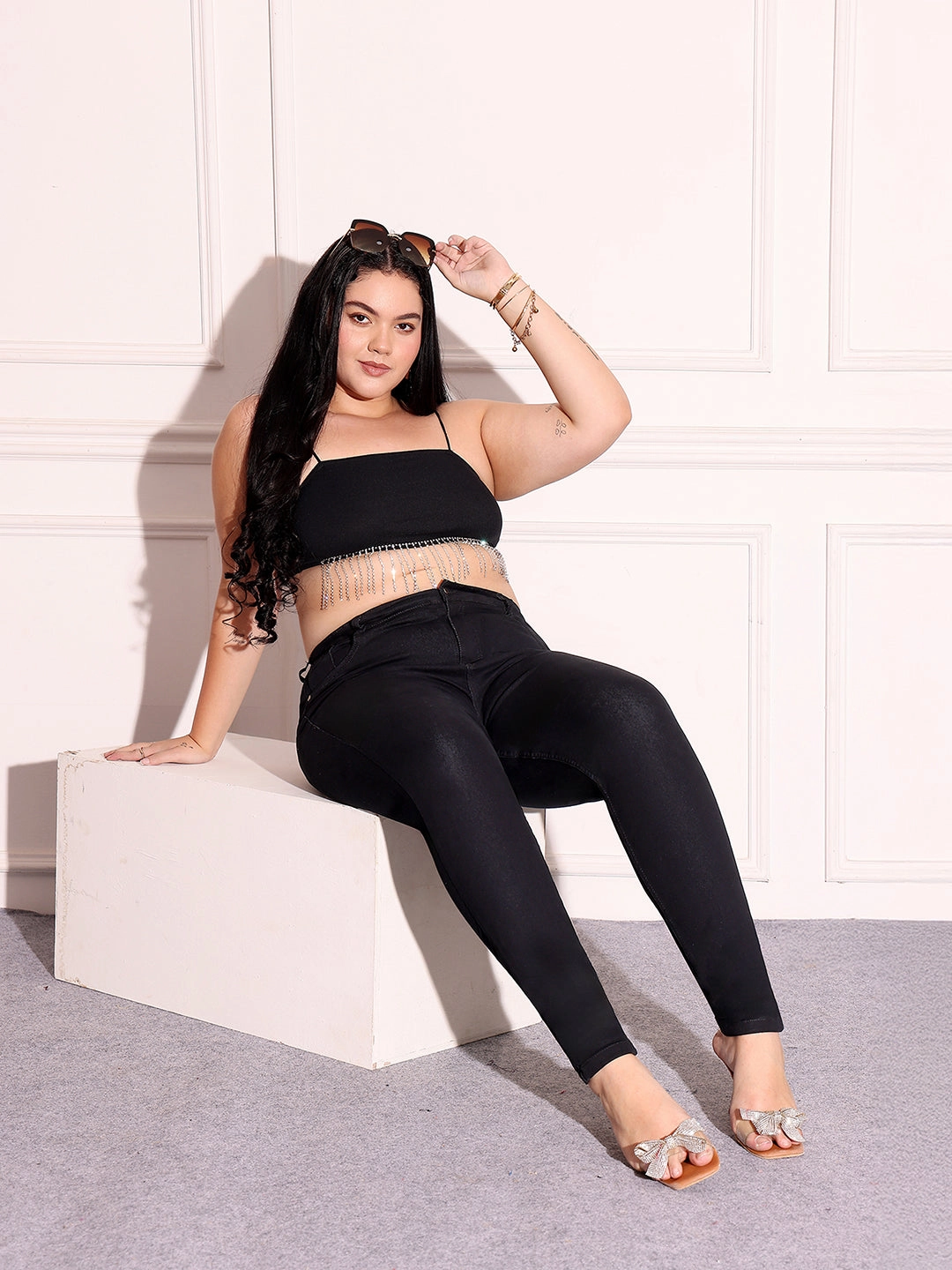 Casual Dressing Women's Black Skinny Fit High-Rise Stretchable Denim Jeans