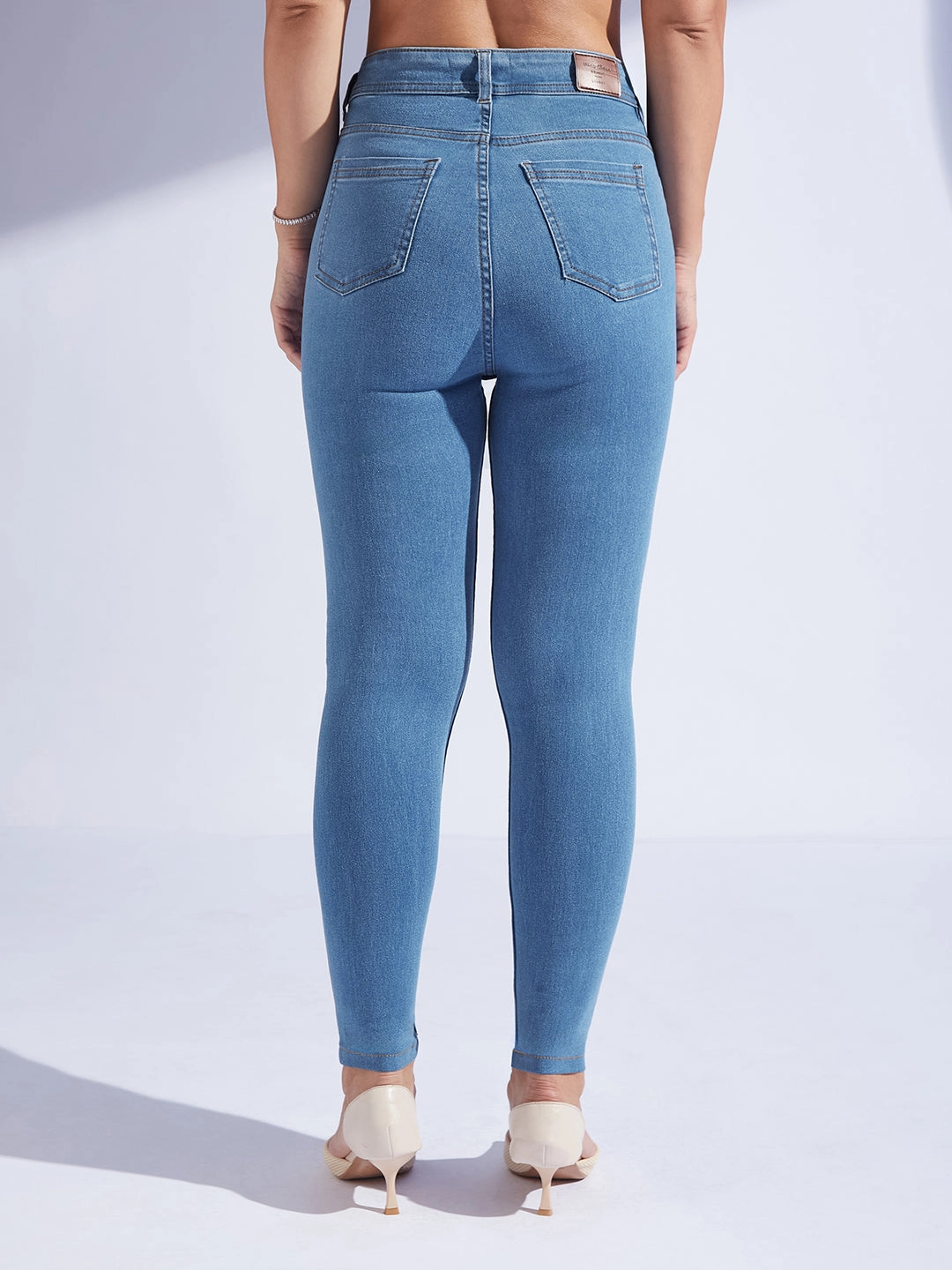 City Walk Weekend Warrior Women's Blue Skinny High-Rise Cropped Denim Jeans