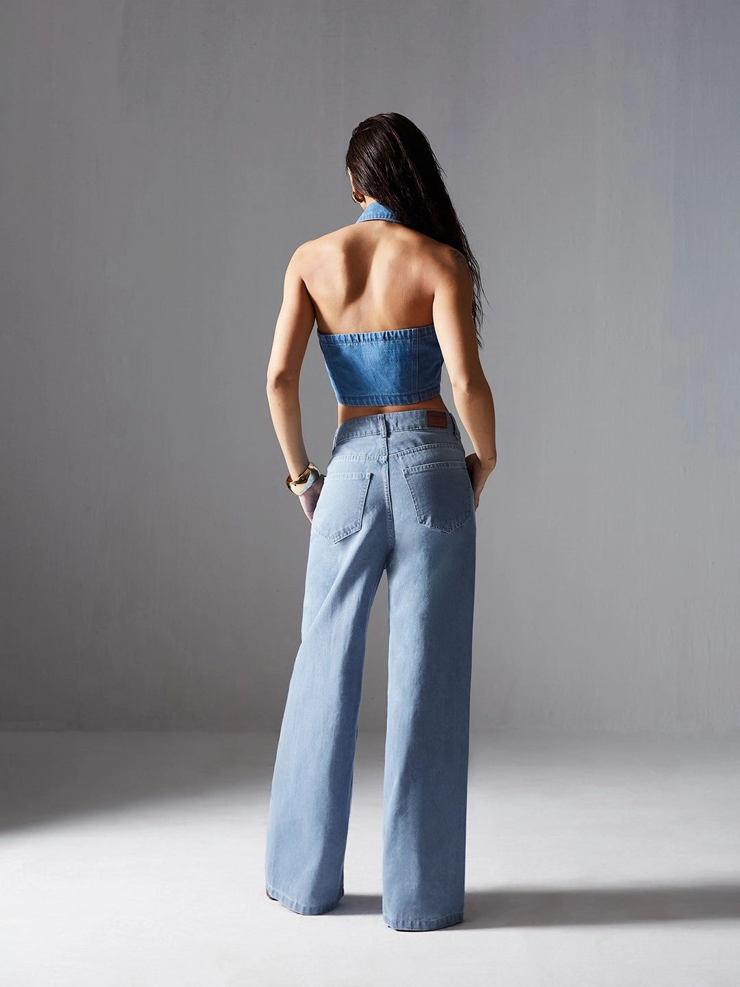 Weekend Warrior Smooth Vibrant Design Women's Light Blue Straight-Fit High-Rise Non-Stretchable Denim Jeans