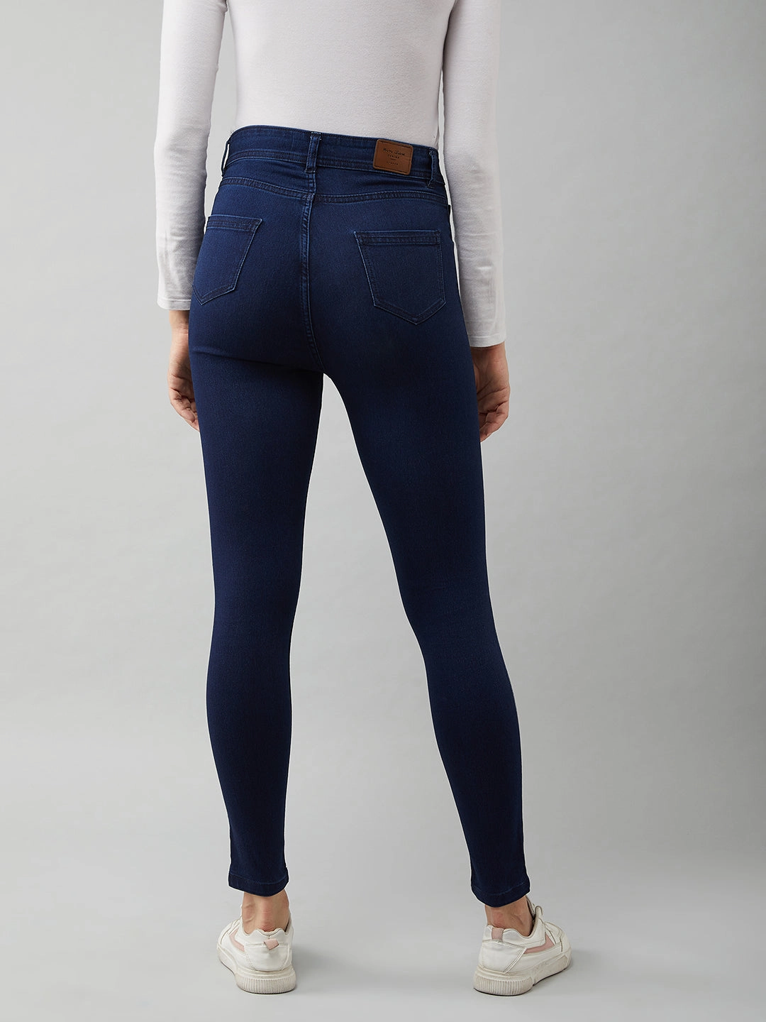 Common Wear Women's Navy-Blue Cotton Skinny-Fit Relaxed High-Rise Stretchable Denim Jeans