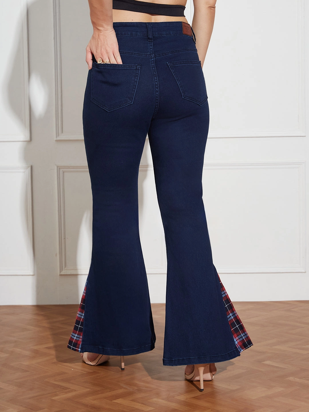 Cool Outfitters Family Style Urban Explorer Youth Style Women's Navy Blue High Rise Clean LooK Stretchable Denim Bootcut Jeans