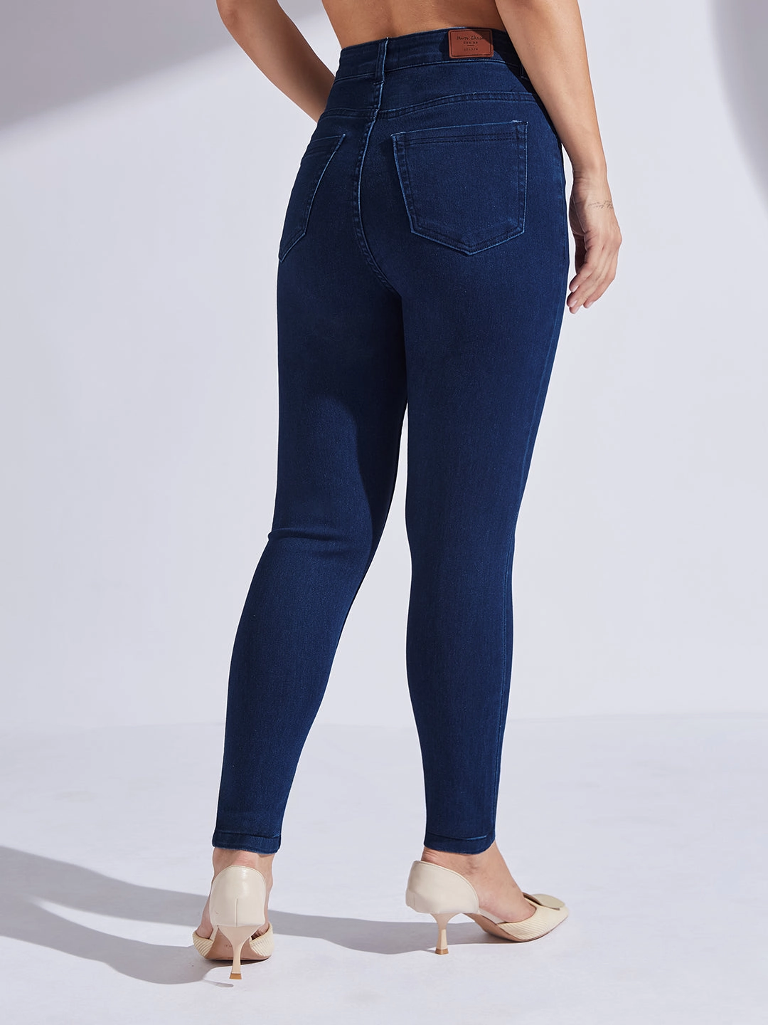 Travel Ready Women's Navy Blue Skinny High-Rise Regular Stretchable Denim Jeans