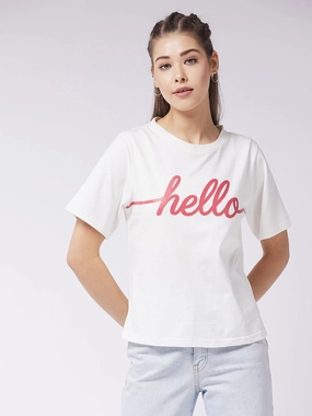 MoistureControl Women's White Round Neck Short Sleeve Solid Regular T-shirt