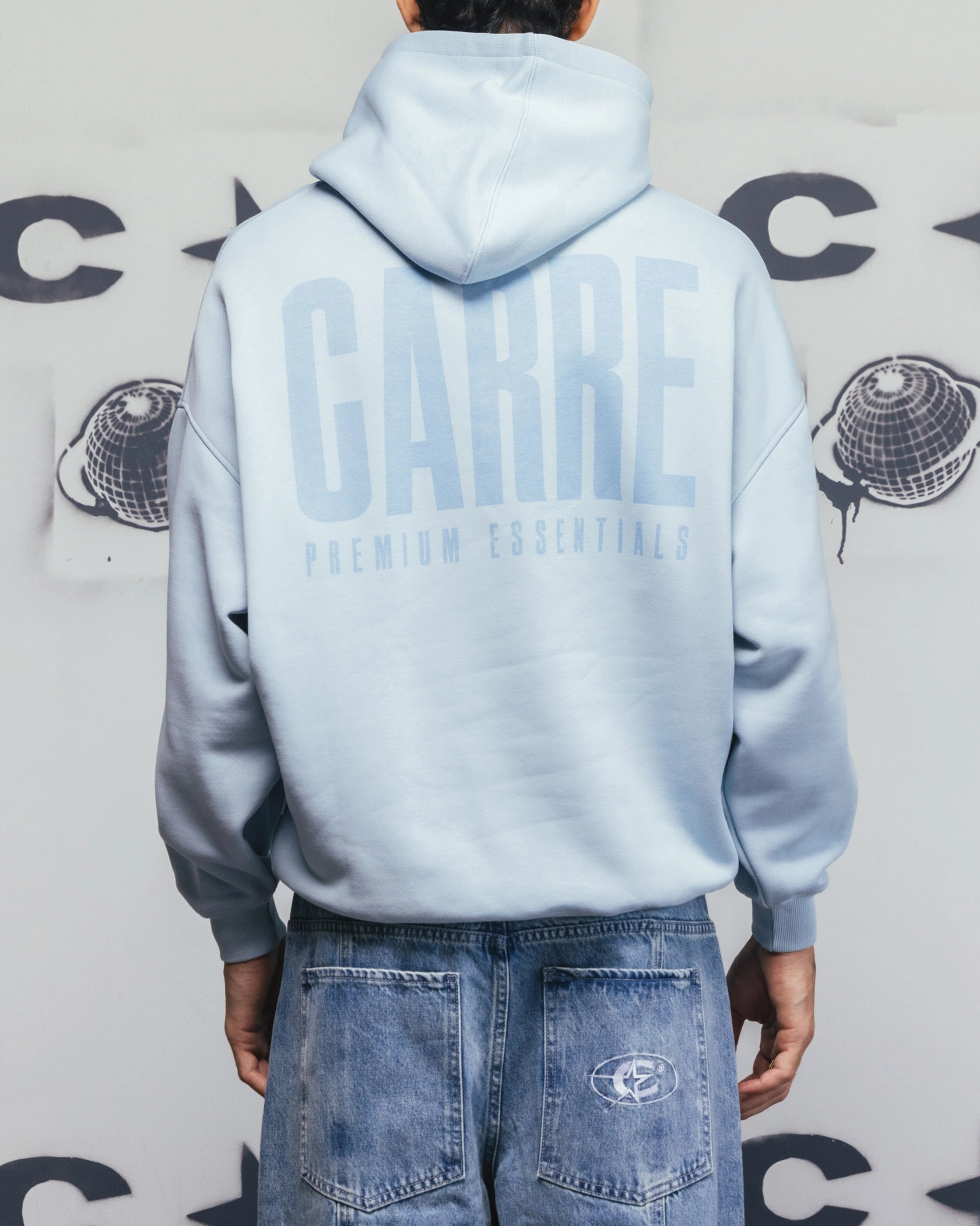 Carre Premium Essentials Hoodie Baby Blue All Weather Performance Fabric