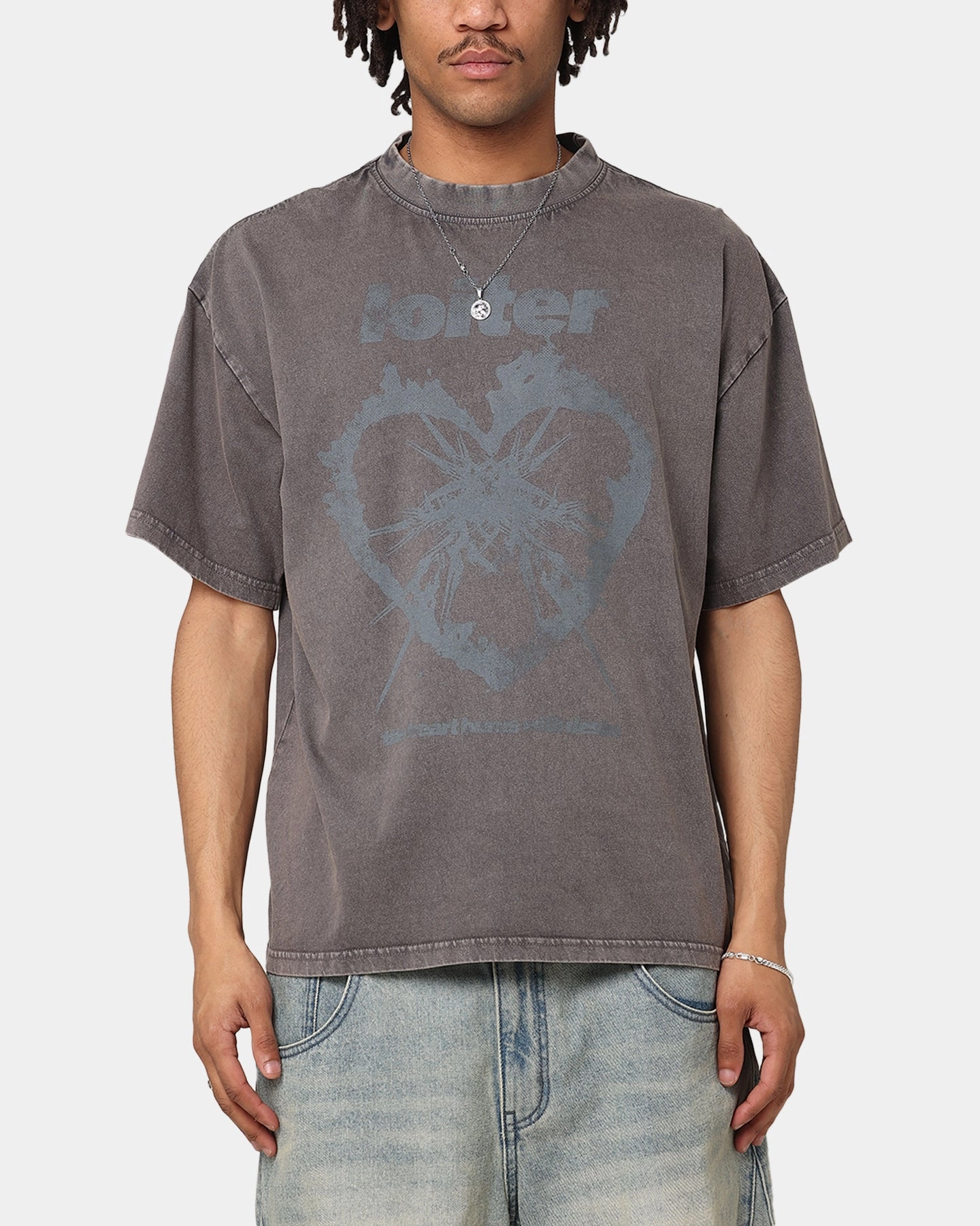 Loiter Desire T-Shirt Washed Charcoal Cool and Breezy