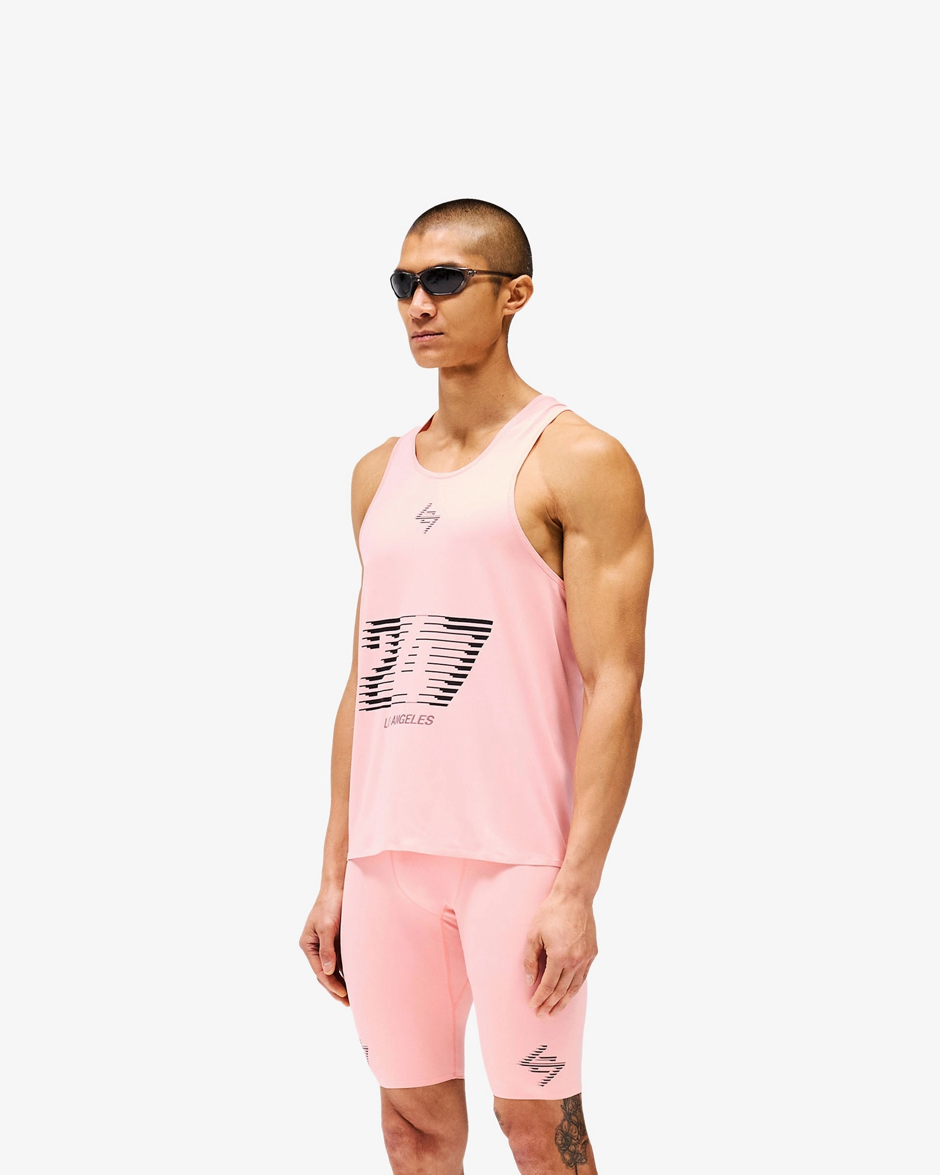 247 Los Angeles Singlet - Pink StretchFabric