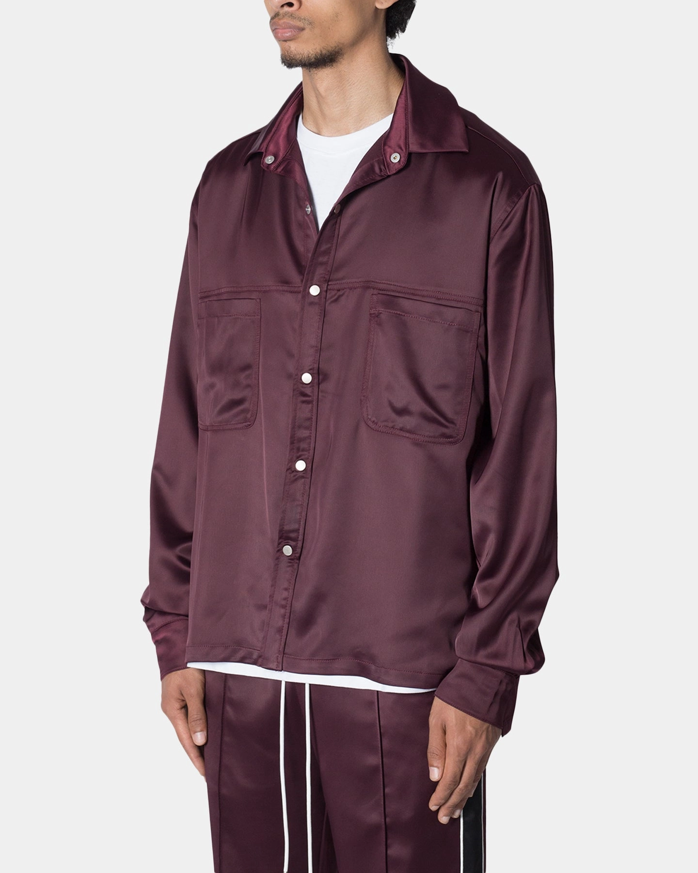 MNML Studded Pajama Shirt Burgundy WaterRepellent Finish