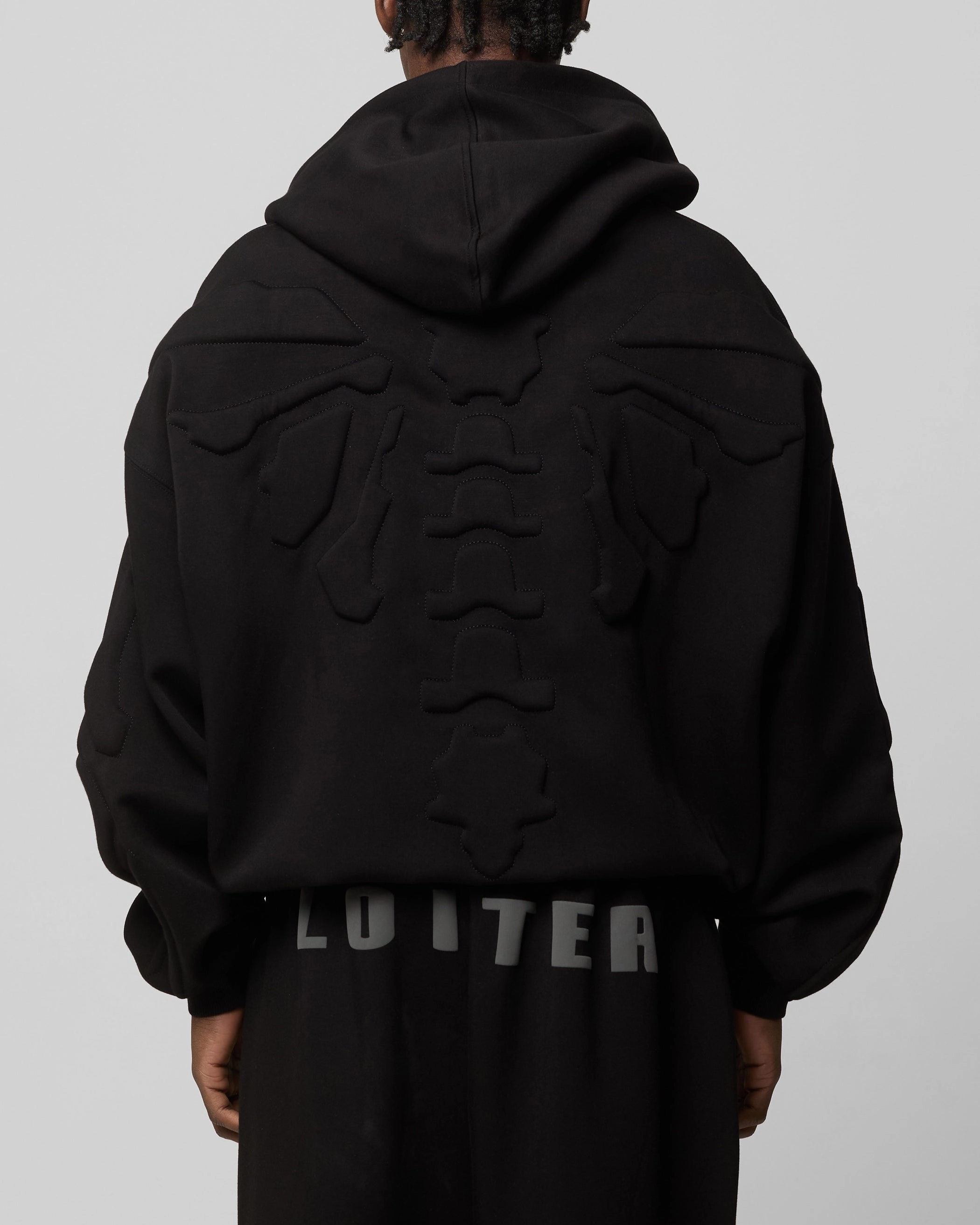 Loiter Sandevistan Hoodie Black Airflow Mesh Insert Breathable Ventilation