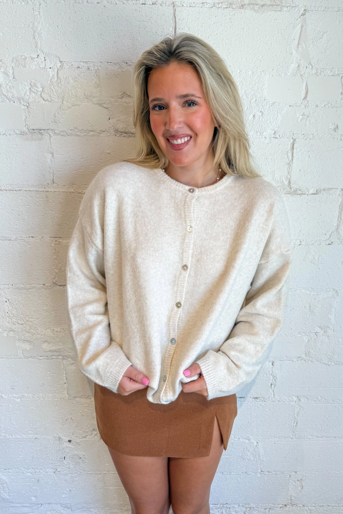 Relaxed Armhole Fit Cutesy Cardigan