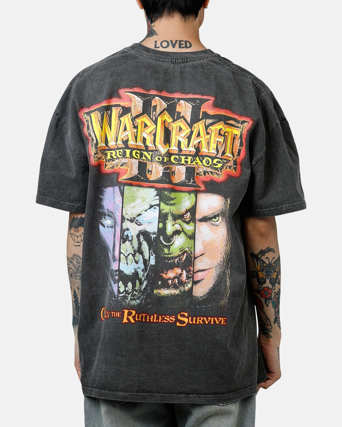 American Thrift X Warcraft: Reign Of Chaos T-Shirt Black Wash HiddenZipper