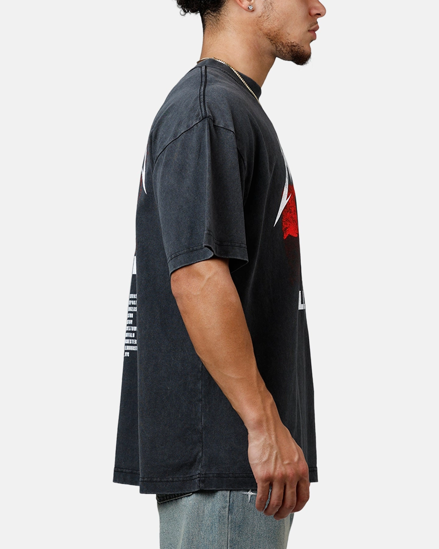 Merch Traffic Metallica 1983 Tour T-Shirt Washed Black TexturedSurface 3D Spacer Fabric