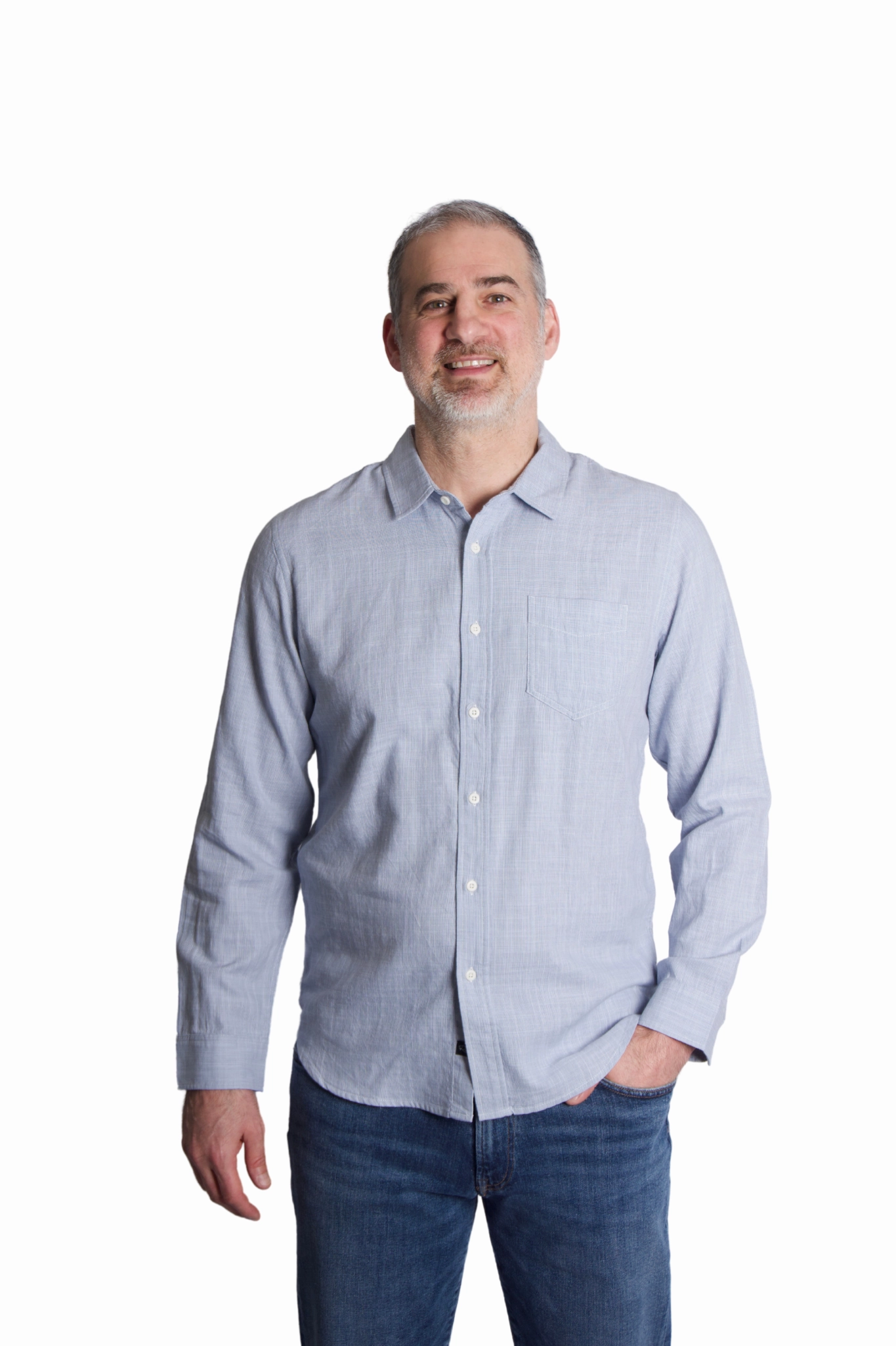 Wyatt Long Sleeve Button Down in Tidal Etch Polka Dot