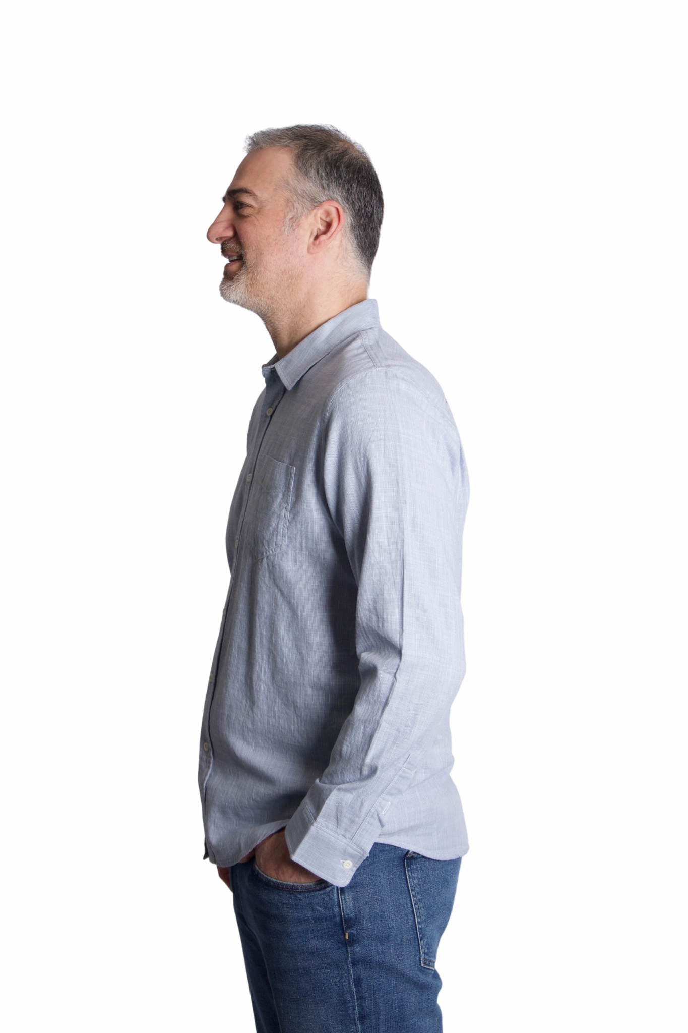 Warm Weather Wear Workwear Ready Wyatt Long Sleeve Button Down in Tidal Etch