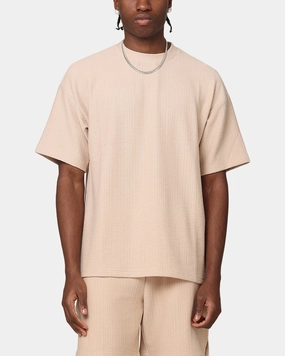 XXIII Andres T-Shirt Sand Contrast Topstitching Detail