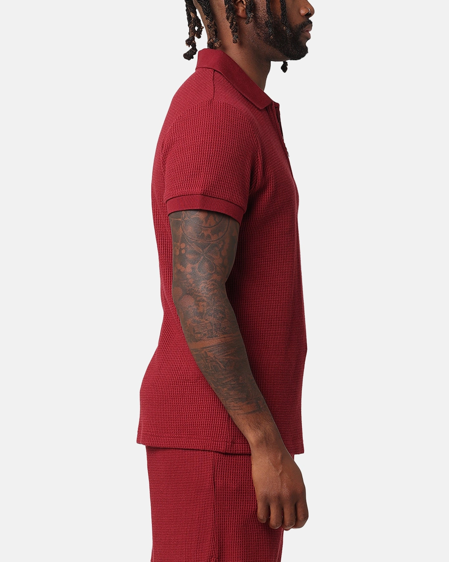 XXIII Ethan Quarter Zip Polo Shirt Maroon Adaptive Temperature Control MultiPurposeUtility