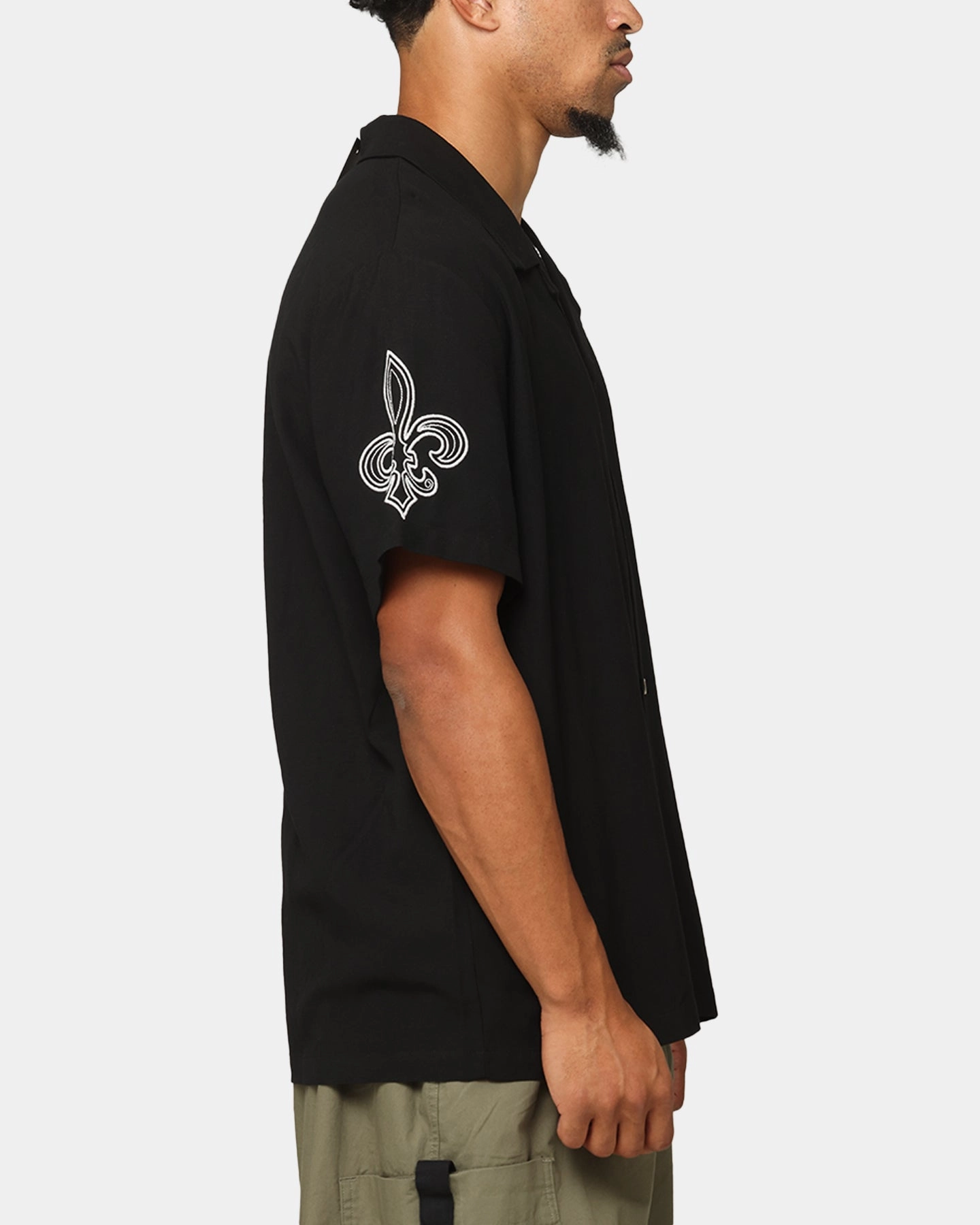 BlendMaterials XXIII Fleur Linen Button Up Shirt Black