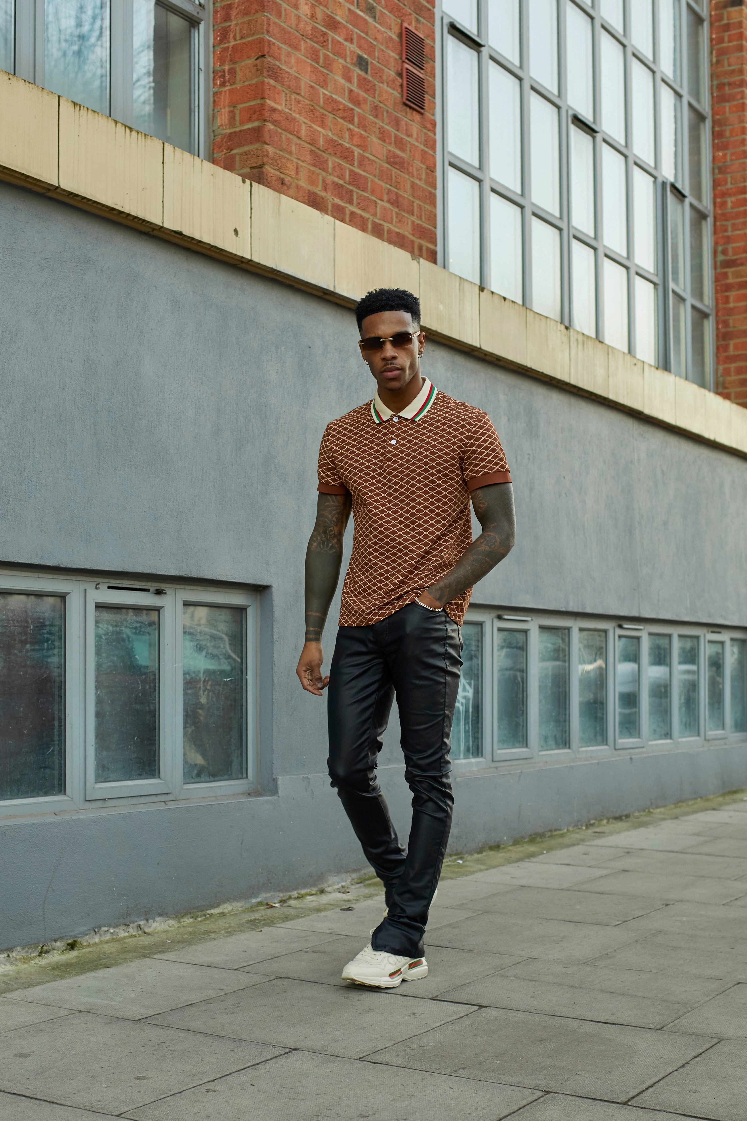 XXIII Printed Polo Brown AdaptiveFitFabric