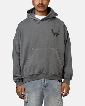 Saint Morta Black Doves Premium Hoodie Washed Charcoal Flexible Knit Blend