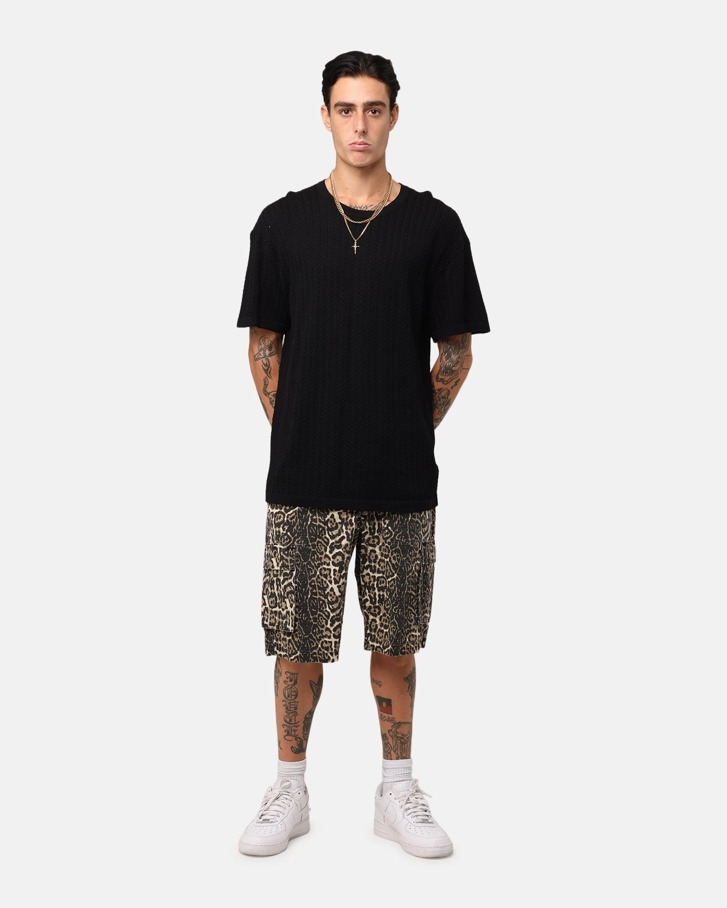 Weighted Hem Design XXIII Hampton Knit T-Shirt Black